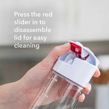 Whiskware Tritan Plastic BlenderBall Whisk Leak Proof Salad Shaker Bottle for Fresh, Homemade Dressings, 2.5 Cups, White