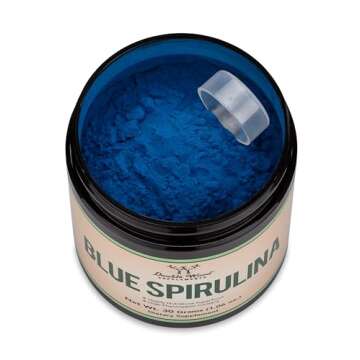 Blue Spirulina Powder - Maximum 35% Phycocyanin Content, Superfood Powder from Blue-Green Algae, Mixes into Smoothies and Protein Drinks, Plant Food Coloring (One Month Supply) by Double Wood
