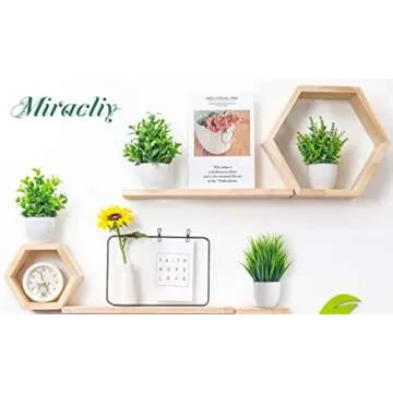 Miracliy 4 Pack Fake Plants Small Artificial Faux Plants Indoor for Home Office Farmhouse Bathroom Decor