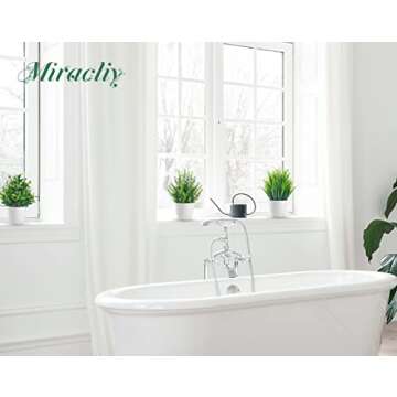 Miracliy 4 Pack Fake Plants Small Artificial Faux Plants Indoor for Home Office Farmhouse Bathroom Decor
