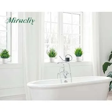 Miracliy 4 Pack Fake Plants Small Artificial Faux Plants Indoor for Home Office Farmhouse Bathroom Decor