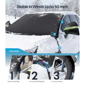 Wigoo Heavy-Duty Windshield Cover for Ice & Snow