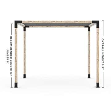 Pergola Kit with Shade SAIL for 4x4 Wood Posts (10x10)