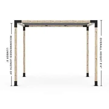 Pergola Kit with Shade SAIL for 4x4 Wood Posts (10x10)