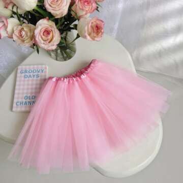 BGFKS 5 Pack Tutu Skirt for Girl Ballet Dance Costume Dress Up Princess Party Girl Tutus with Butter...
