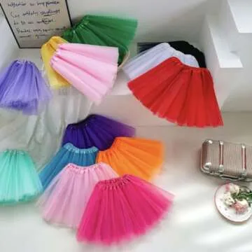 BGFKS 5 Pack Tutu Skirt for Girl Ballet Dance Costume Dress Up Princess Party Girl Tutus with Butterfly Hairbows. Pink