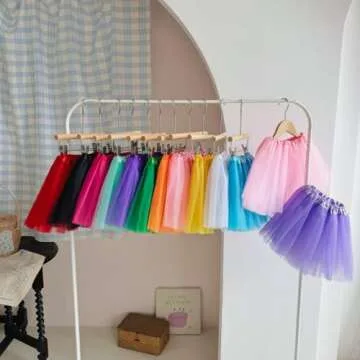 BGFKS 5 Pack Tutu Skirt for Girl Ballet Dance Costume Dress Up Princess Party Girl Tutus with Butterfly Hairbows. Pink