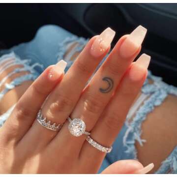 Aojun 14K Gold Vermeil CZ Promise Ring for Women