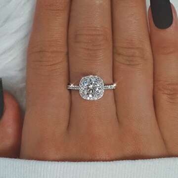 Aojun 14K Gold Vermeil CZ Promise Ring for Women