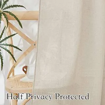 RYB HOME Linen Sheer Curtains – Elegant and Versatile Design