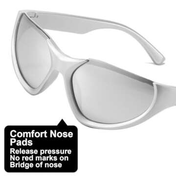 DUPER Y2K Sunglasses for Women - Trendy Wrap-Around Style