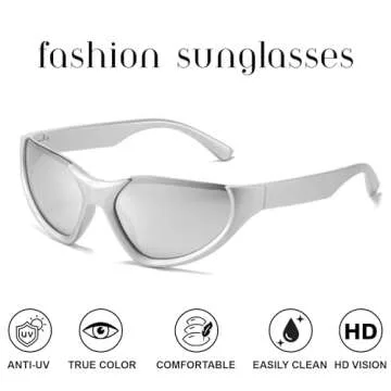 DUPER Y2K Sunglasses for Women - Trendy Wrap-Around Style