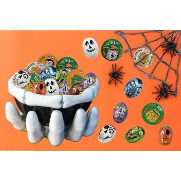 Fruidles Halloween Tricky Treat Master Bag, Trick-Or-Treat Party Bag Fillers, Individually Wrapped in Multi-color Design Foils, Kosher Certified (Half-Pound)