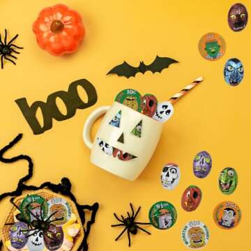 Fruidles Halloween Tricky Treat Master Bag, Trick-Or-Treat Party Bag Fillers, Individually Wrapped in Multi-color Design Foils, Kosher Certified (Half-Pound)