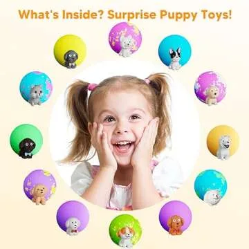Bath Bombs for Kids, 12 Bath Bombs with Toys Inside, Organic Handmade Kids Bath Bombs with Puppy Dog Toys, Toddler Bath Bombs for Girls Boys, Natural Bath Bombs with Surprise Gift Set