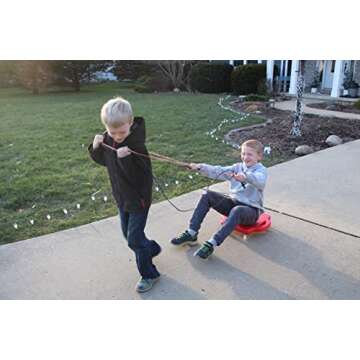Square Scooter Board with Safety Hand Guards - Red - Heavy Duty Plastic - Physical Education Class or Home Usage.
