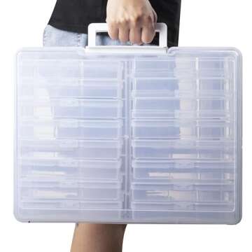 Find Scrapblooms Plastic Clear Photo Storage Box Picture Storage Containers With Handle,16 inner 4×...
