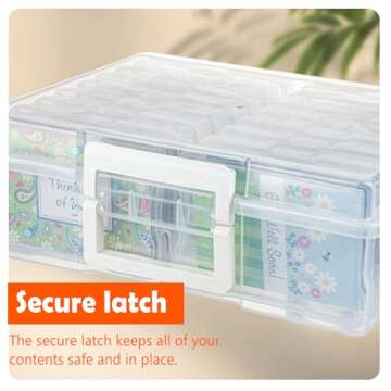Find Scrapblooms Plastic Clear Photo Storage Box Picture Storage Containers With Handle,16 inner 4×6 inch Photo Cases For Photos,Picture,Greeting Card,Stickers,Seed,Craft Supplies (Clear)
