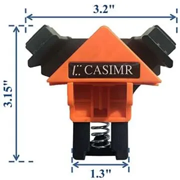 C CASIMR 90 Degree Corner Clamp, 4 Pack Adjustable Single Handle Spring Loaded Right Angle Clamp,Swing Woodworking Clip Clamp Tool