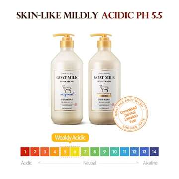 SHOWERMATE Premium Goat Milk Body Wash Manuka Honey For Smooth Skin, Moisturizing PH Balancing Body Cleanser with Probiotics Honey, Herb Pure Complex, 27 Fl Oz, Pack Of 2