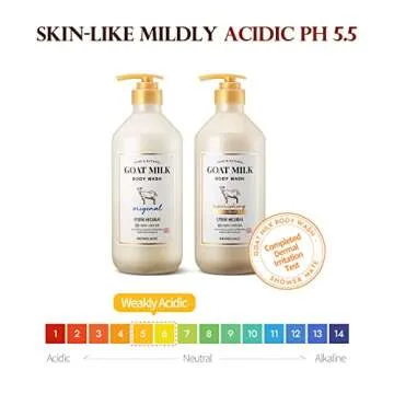 SHOWERMATE Premium Goat Milk Body Wash Manuka Honey For Smooth Skin, Moisturizing PH Balancing Body Cleanser with Probiotics Honey, Herb Pure Complex, 27 Fl Oz, Pack Of 2