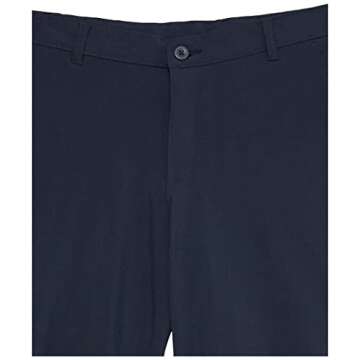 IZOD Boys' School Uniform Flat Front Khaki Shorts, Moisture Wicking Performance Fabric, Wrinkle & Fade Resistant, Navy, 6