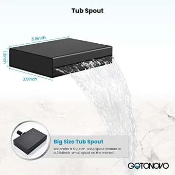 Gotonovo Matte Black Rain Mixer Shower Faucet Set