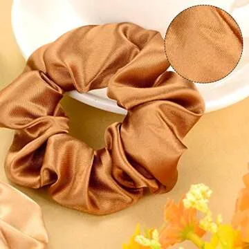 BBTO 12 Satin Hair Scrunchies for All Hair Types