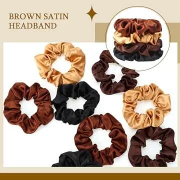 BBTO 12 Satin Hair Scrunchies for All Hair Types