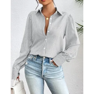 Stylish Oversized Striped Blouse for Women