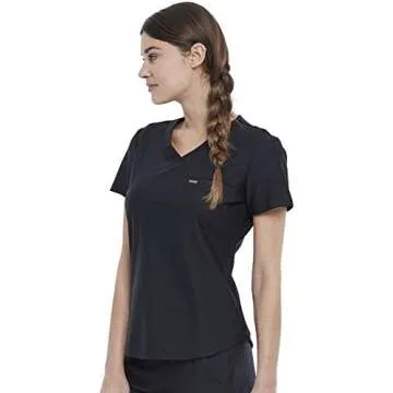 Cherokee CK819 Women's Tuckable V-Neck Scrubs - Black