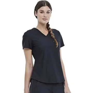 Cherokee CK819 Women's Tuckable V-Neck Scrubs - Black