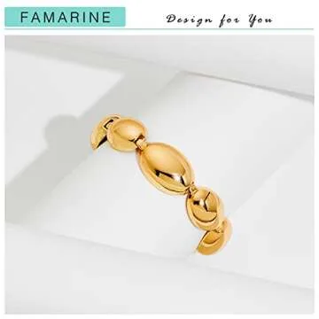 FAMARINE Gold Bangle Bracelet for Stylish Accessory Lovers