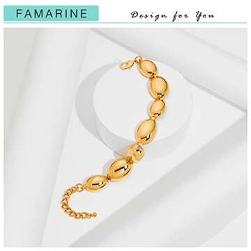 FAMARINE Gold Bangle Bracelet for Stylish Accessory Lovers