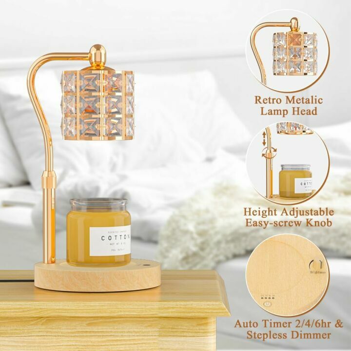 WOLDFY Candle Warmer Lamp with Timer & Bulbs