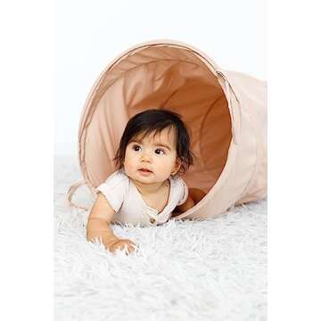 Lyla & Sage Play Co - Kids Play Tunnel - 6ft Pop Up Crawl Tunnel for Toddlers Babies - Collapsible Tunnel Toy Gift for Boy and Girl - Play Tunnel Tent Indoor & Outdoor (Canyon/Peach)