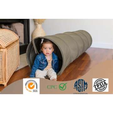 Lyla & Sage Play Co - Kids Play Tunnel - 6ft Pop Up Crawl Tunnel for Toddlers Babies - Collapsible Tunnel Toy Gift for Boy and Girl - Play Tunnel Tent Indoor & Outdoor (Canyon/Peach)