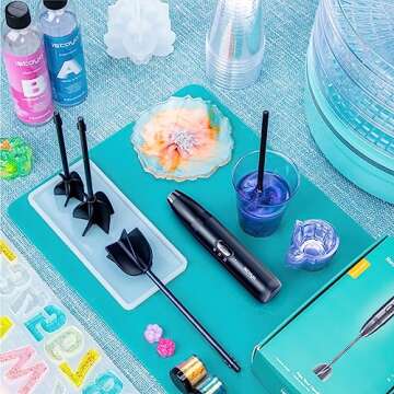 ISTOYO Rechargeable Resin Mixer, Epoxy Mixer for Saving Your Wrist, Epoxy Resin Mixer, Resin Stirrer for Resin Molds, Resin Supplies, Resin, Silicone Molds Mixing, DIY Crafts (Included 4 pcs Paddles)