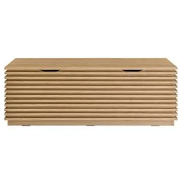 Modway Render 47" Wood Grain Storage Bench in Oak