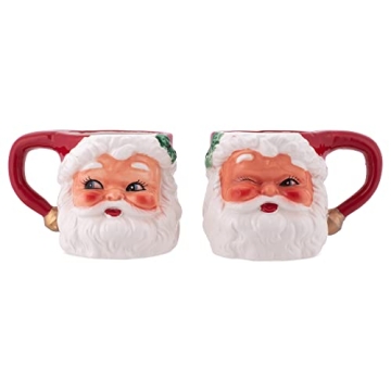 Charming Retro Santa Claus Mini Mug Set for Holidays
