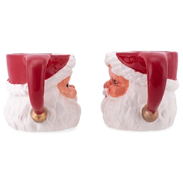 Charming Retro Santa Claus Mini Mug Set for Holidays