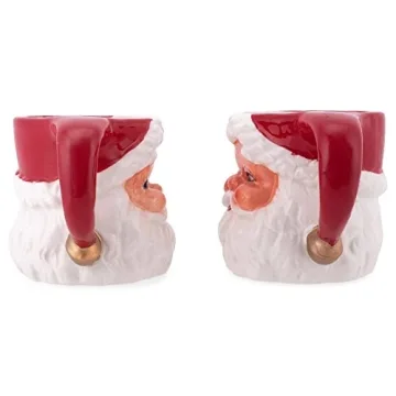 Charming Retro Santa Claus Mini Mug Set for Holidays