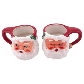 Charming Retro Santa Claus Mini Mug Set for Holidays