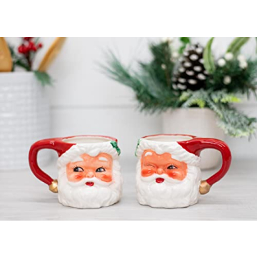 Charming Retro Santa Claus Mini Mug Set for Holidays