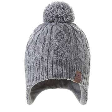 Moon Kitty Baby Hats - Toddler Beanies for Boys 6-12 Months Gray