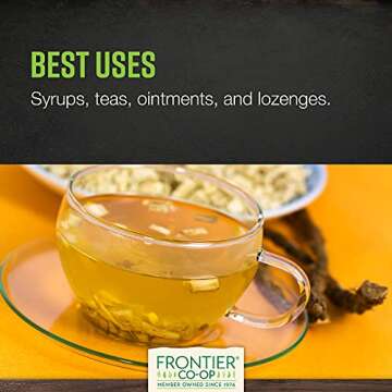 Frontier Co-op Organic Marshmallow Root Herb, Cut & Sifted, 1lb Bulk Bag – Perfect for Marshmallow Root Tea, Marshmallow Root Powder, Capsules & More