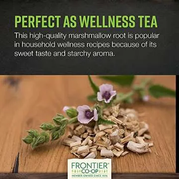 Frontier Co-op Organic Marshmallow Root Herb, Cut & Sifted, 1lb Bulk Bag – Perfect for Marshmallow Root Tea, Marshmallow Root Powder, Capsules & More