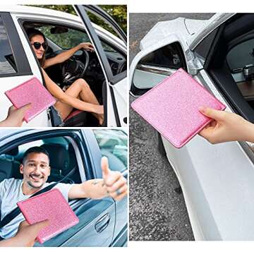 Pink Glitter Car Registration & Insurance Holder for Drivers