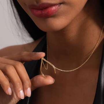 Wishbone Ring Holder Necklace Sterling Silver,Ring Keeper Necklace for Women, Engagement Ring Holding Jewellery, Wishbone Good Luck Gift for Doctor and Nurse (Gold Plated, Standard 24")