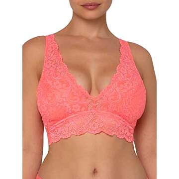 Smart & Sexy Women's Lace Deep V Neck Wireless Bralette for Comfort and Style
